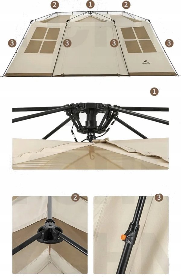 Τουριστική σκηνή Naturehike Village σκηνή 17 cnh22zp021-καφέ NATUREHIKE 13862047 6927600000000