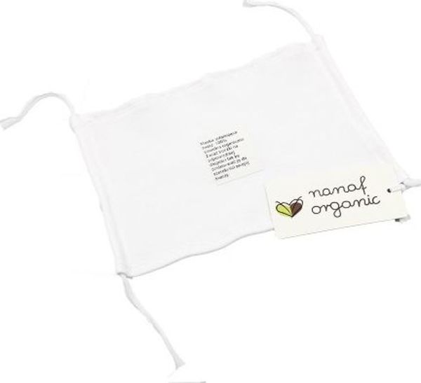 Nanaf Organic Επαναχρησιμοποιούμενη Μάσκα Προσώπου Μονής Στρώσης από Βισκόζη Μπαμπού, Λευκή, 1τμχ