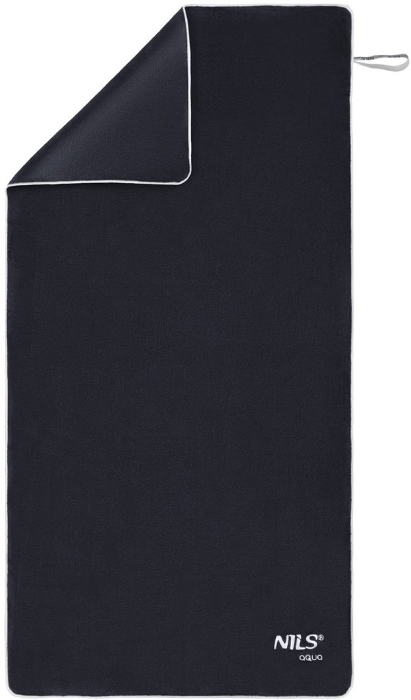Πετσέτα μικροϊνών Frotte μαύρη 160x80cm Nils Aqua