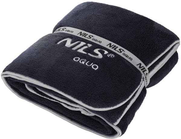 Πετσέτα μικροϊνών Frotte μαύρη 160x80cm Nils Aqua