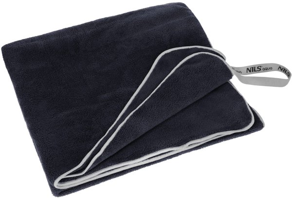 Πετσέτα μικροϊνών Frotte μαύρη 160x80cm Nils Aqua