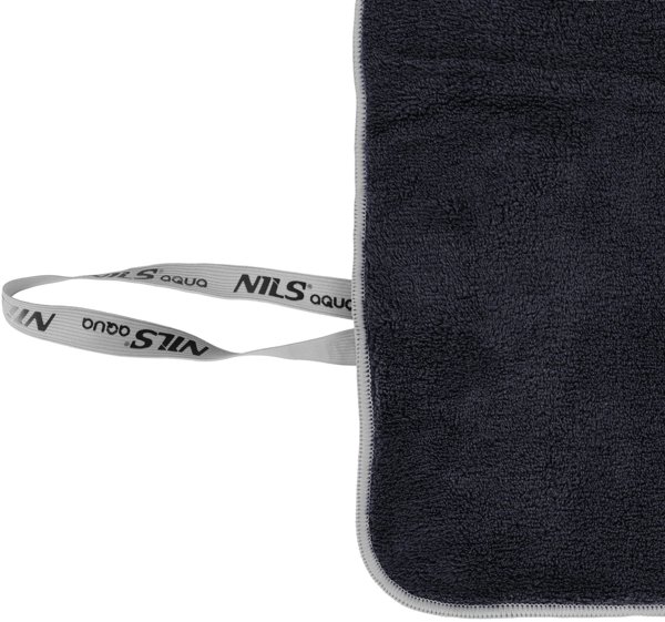 Πετσέτα μικροϊνών Frotte μαύρη 160x80cm Nils Aqua