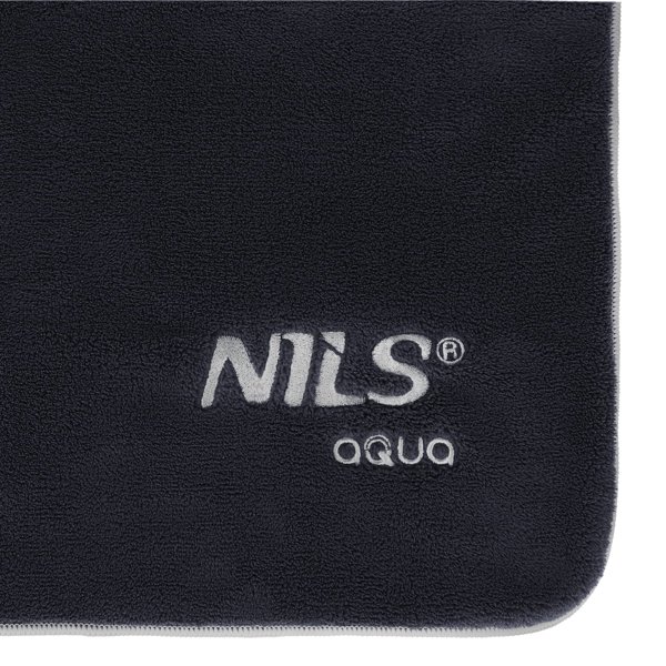 Πετσέτα μικροϊνών Frotte μαύρη 160x80cm Nils Aqua