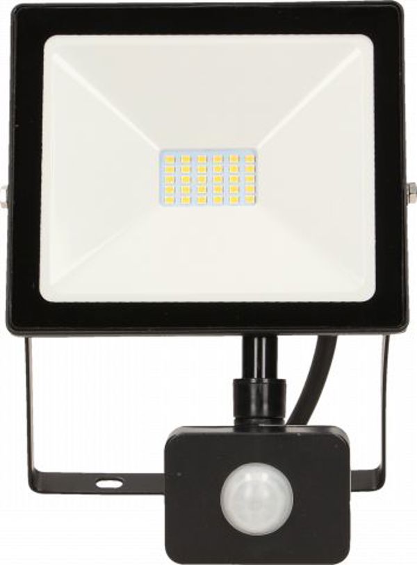 Προβολέας LED Orno ALLED 20W με Αισθητήρα Κίνησης PIR, 1600lm, IP44, 4000K, Αλουμίνιο & Γυαλί