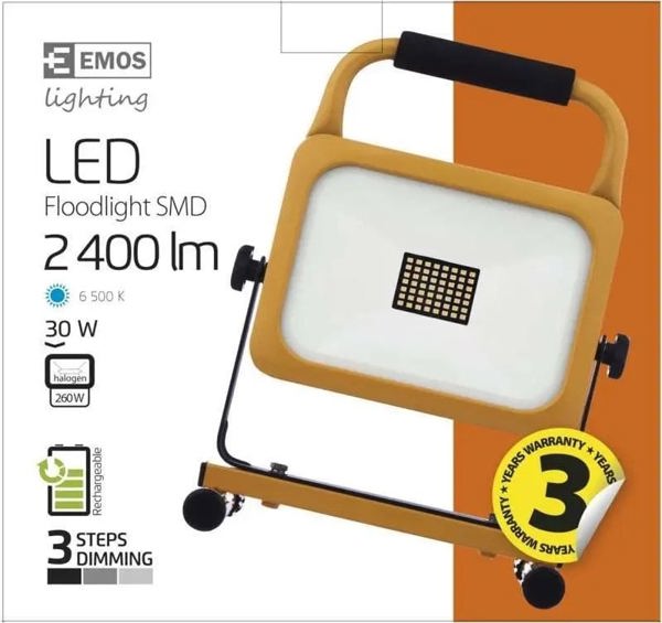 ΦΩΤΙΣΤΙΚΟ LED SMD 30W επαναφορτιζόμενο EMOS-ZS2831EMOS