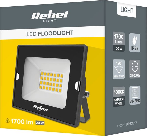Προβολέας Rebel LED 20W, 4000K, 230V