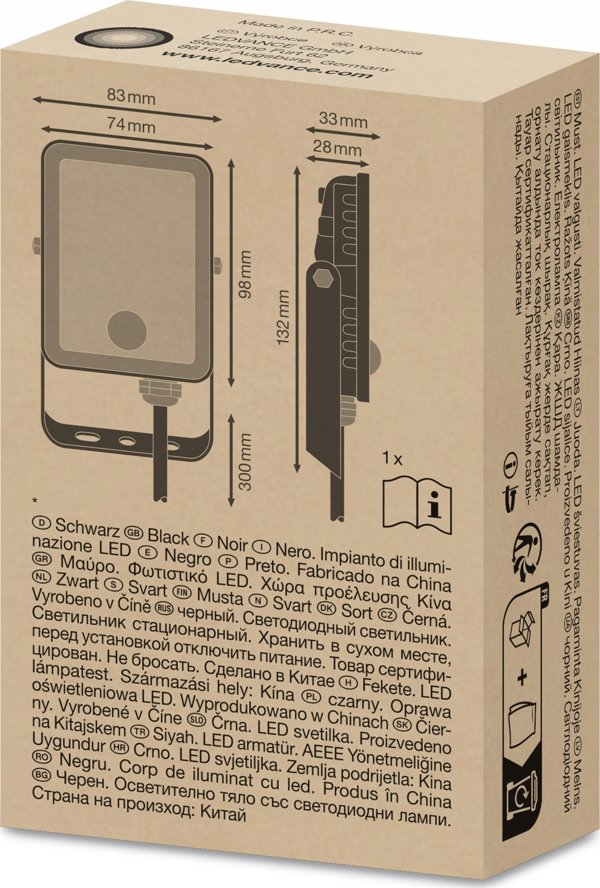 Προβολέας Ledvance FL ESSENTIAL SENSOR 10W 840 BK