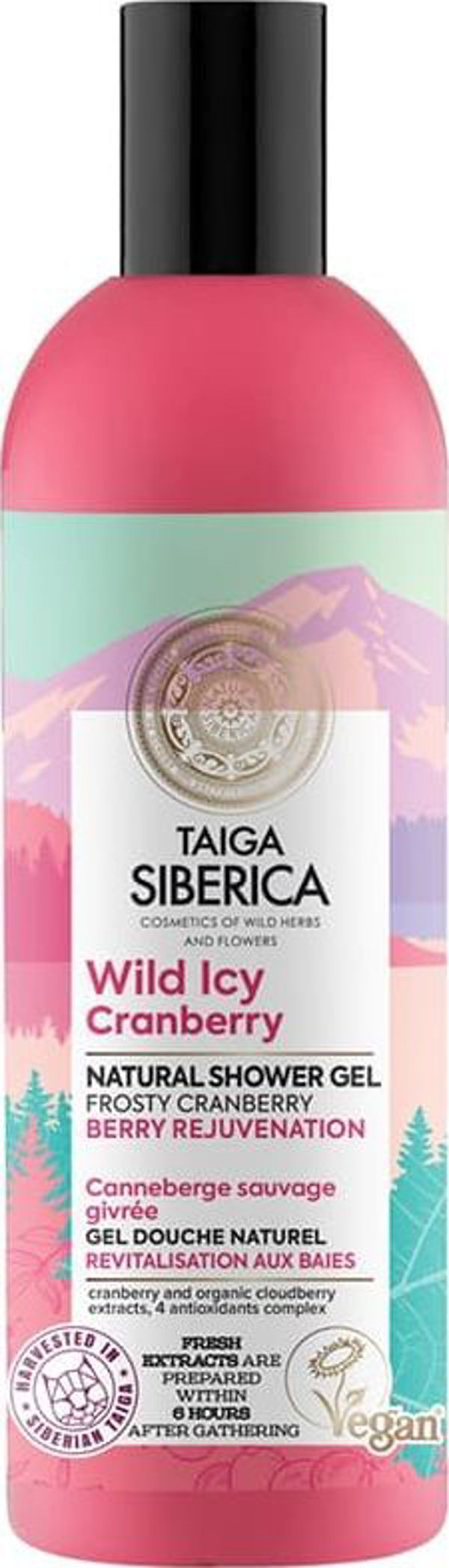 Natura Siberica Natura Siberica Taiga Siberica φυσικό τζελ ντους με άγριο κράνμπερι 270ml