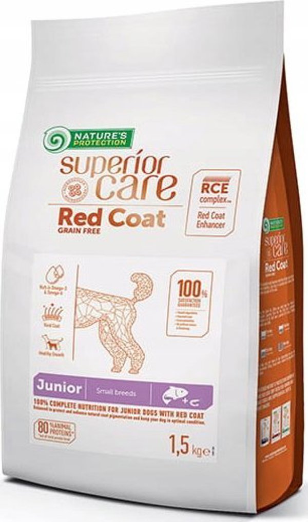 Nature’s Protection Nature's Protection Red Coat Grain Free Σολομός Junior Small Breeds 1.5 kg