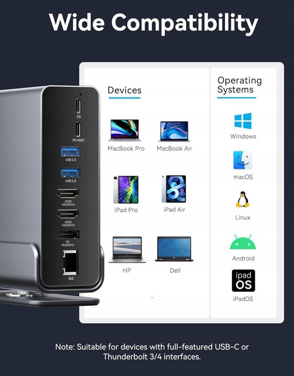 NB ACC DOCKING STATION 15IN1/USB-C MST TPUH0 VENTION