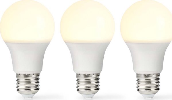 Nedis Nedis LBE27A602P3 λάμπα LED Θερμό λευκό 2700 K 8,5 W E27 F