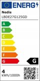 Nedis Nedis LBDE27G125GD λάμπα LED Πολύ ζεστό φως, Ζεστό λευκό 2100 K 3,8 W E27 G