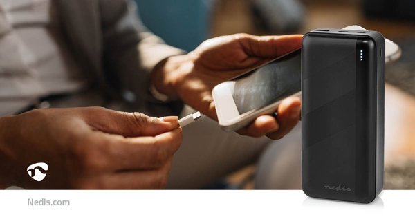 NEDIS Powerbank 30000mAh, μαύρο