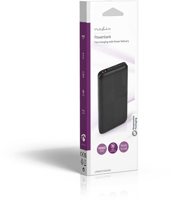 NEDIS Powerbank 10000mAh, μαύρο