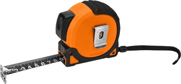 Neo Μέτρο ταινίας από χάλυβα Super Black 5 m x 19 mm, αυτόματο κλείδωμα, δύο κουμπιά στοπ, μαγνήτης