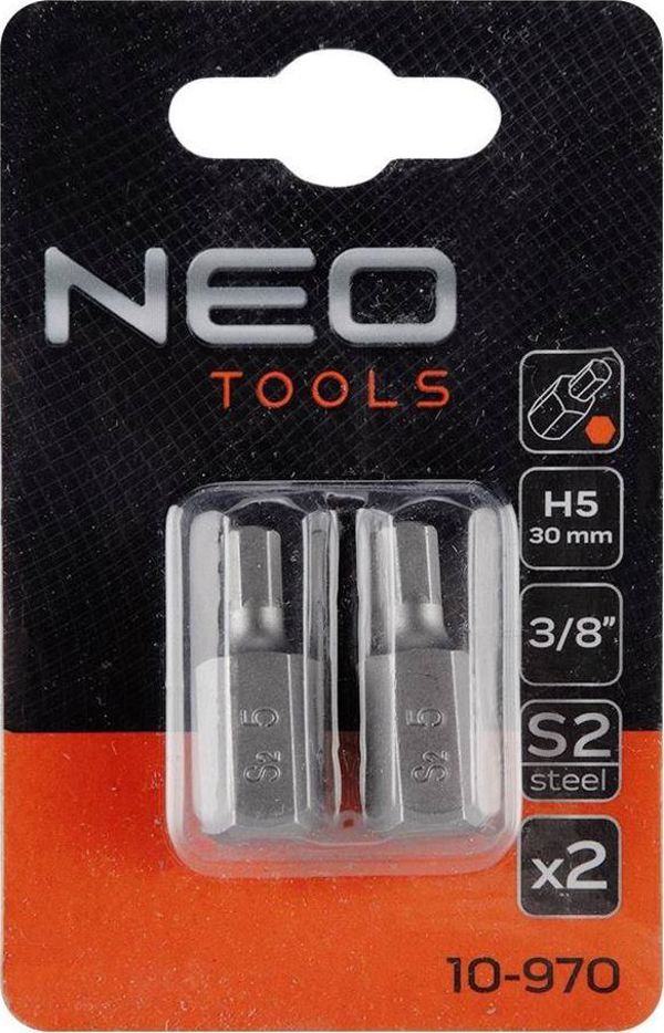 Neo Μύτη Allen (HEX) 5 x 30 mm, 2 Τεμάχια 10-970 - Σετ Εξαγωνικές Μύτες Κατσαβιδιού από Ατσάλι S2