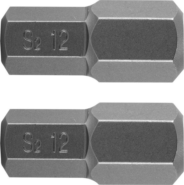 Neo Εξάγωνη Μύτη Κατσαβιδιού 12 x 30 mm από Χάλυβα S2, 2 Τεμάχια - 10-978