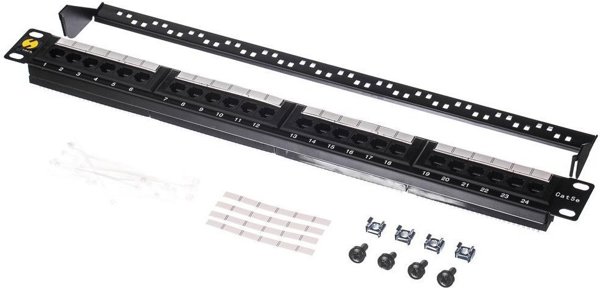 NetRack Πάνελ διανομής 19'' 24 θύρες Κατ. 5e UTP Μαύρο (104-05)