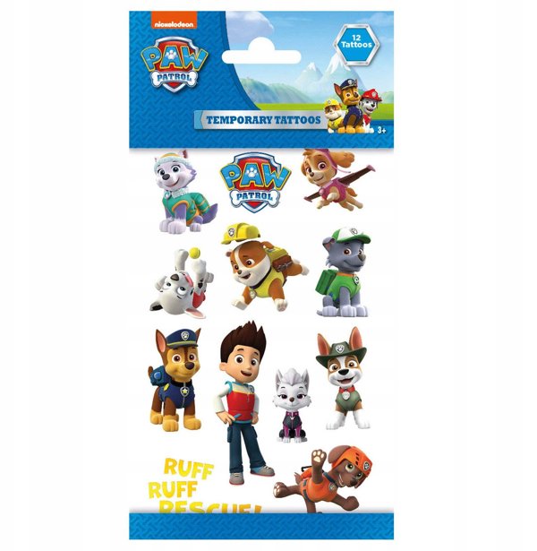 Ψεύτικα Τατουάζ Nickelodeon Paw Patrol Junior Χάρτινα 12 Τεμάχια