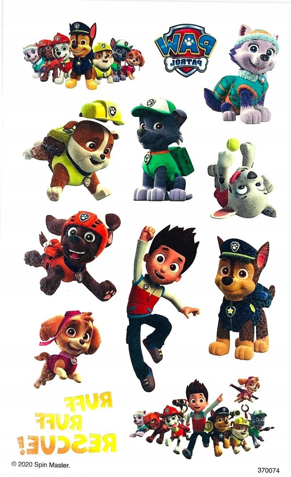 Ψεύτικα Τατουάζ Nickelodeon Paw Patrol Junior Χάρτινα 12 Τεμάχια