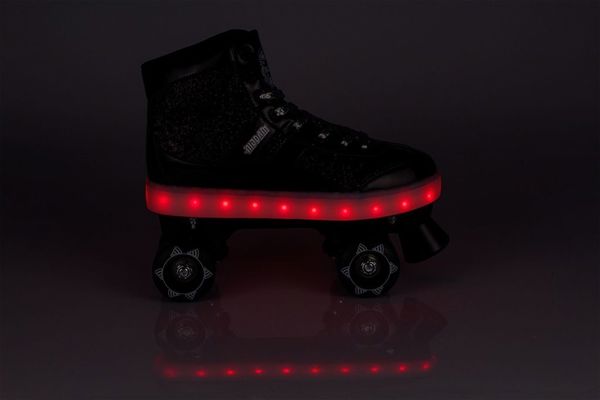 Nijdam Πατίνια Flashing Glitter and Glamour μαύρα μ. 35-36 (28366)