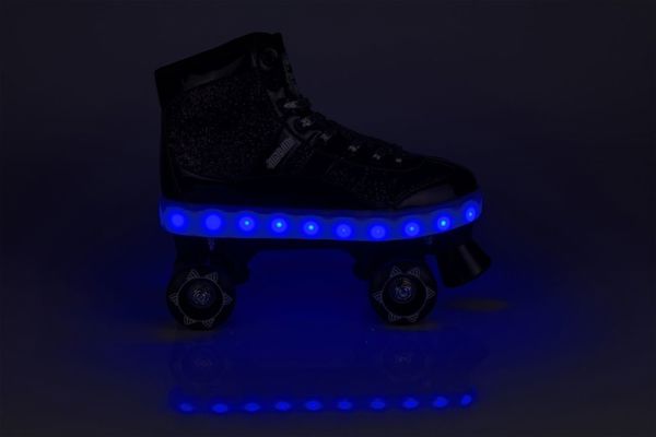 Nijdam Πατίνια Flashing Glitter and Glamour μαύρα μ. 35-36 (28366)