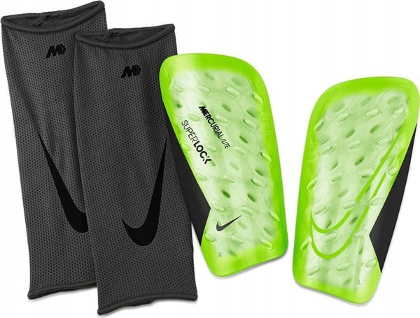 Nike Επικαλαμίδες Mercurial Lite SuperLock DN3609-702, Προστατευτικά Κνήμης Ποδοσφαίρου, Yellow/Black