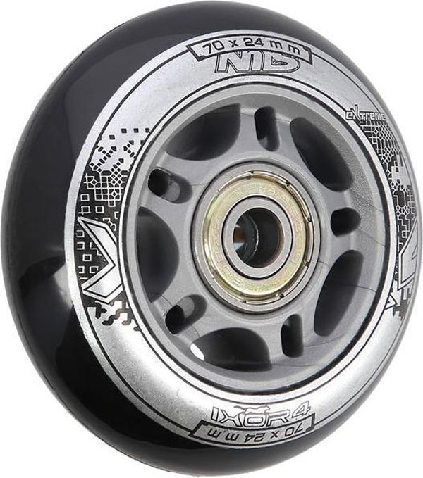Nils Extreme PU 70x24 82A ΜΑΥΡΟ N (4 τεμ.) + ABEC-9 (8 τεμ.) ΣΕΤ NILS EXTREME