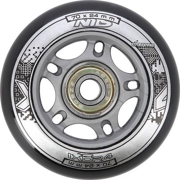 Nils Extreme PU 70x24 82A ΜΑΥΡΟ N (4 τεμ.) + ABEC-9 (8 τεμ.) ΣΕΤ NILS EXTREME