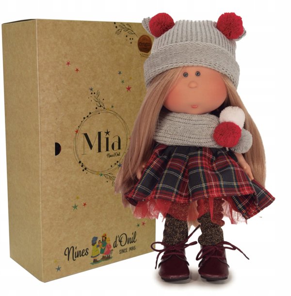 *****NINES κούκλα Joy 37cm καφέ κοτσίδα 30728