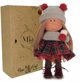 *****NINES κούκλα Joy 37cm καφέ κοτσίδα 30728