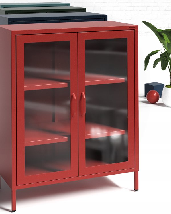 Niska witryna GINA, 800 x 1015 x 400 mm, Modern: granatowa