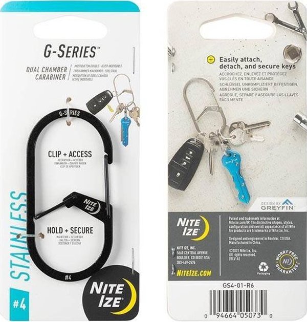 NiteIze G-Series Dual Chamber Carabiner #4 - Διπλό Καραμπίνερ Ασφαλείας