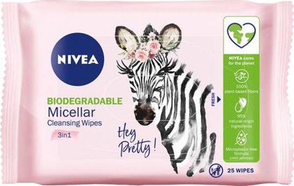 Nivea MicellAir Skin Breathe Μαντηλάκια Καθαρισμού Προσώπου & Ματιών 3σε1, 25 Τεμάχια