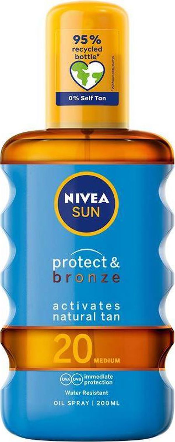Nivea Sun Protect & Bronze Λάδι Μαυρίσματος SPF20 200ml – Ενεργοποίηση Φυσικού Μαυρίσματος