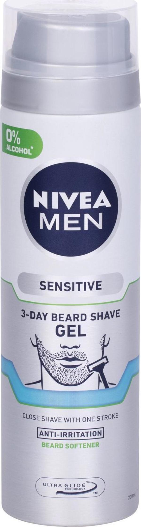 Nivea Men Sensitive 3-Day Beard Τζελ για ξύρισμα 200 ml
