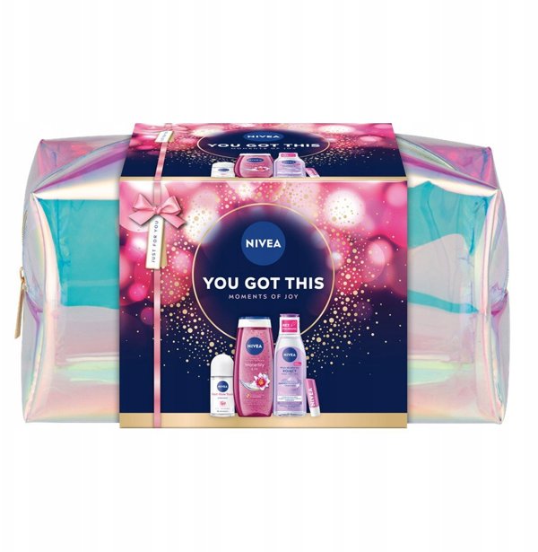 NIVEA_SET You Got This Moments Of Joy Shower Gel Waterlily & Oil ζελ ποτ πρύσνιτς 250ml + Πλυμ μιτσελάρνυ κόγιαντι ντάγκερ σερά βραζίκης ι νατβραζίκης 200ml + Fresh Rose Touch αντυπερσπιραντ ρολ-ον 50ml + Soft Rose πιελγκούγιουτσα πο δστ 4,8g