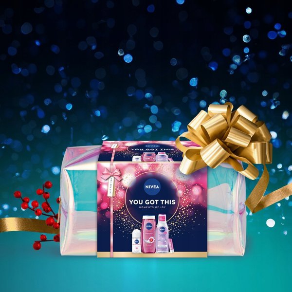 NIVEA_SET You Got This Moments Of Joy Shower Gel Waterlily & Oil ζελ ποτ πρύσνιτς 250ml + Πλυμ μιτσελάρνυ κόγιαντι ντάγκερ σερά βραζίκης ι νατβραζίκης 200ml + Fresh Rose Touch αντυπερσπιραντ ρολ-ον 50ml + Soft Rose πιελγκούγιουτσα πο δστ 4,8g