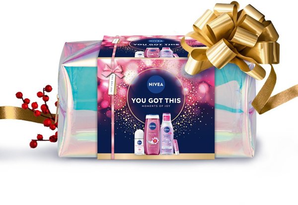 NIVEA_SET You Got This Moments Of Joy Shower Gel Waterlily & Oil ζελ ποτ πρύσνιτς 250ml + Πλυμ μιτσελάρνυ κόγιαντι ντάγκερ σερά βραζίκης ι νατβραζίκης 200ml + Fresh Rose Touch αντυπερσπιραντ ρολ-ον 50ml + Soft Rose πιελγκούγιουτσα πο δστ 4,8g