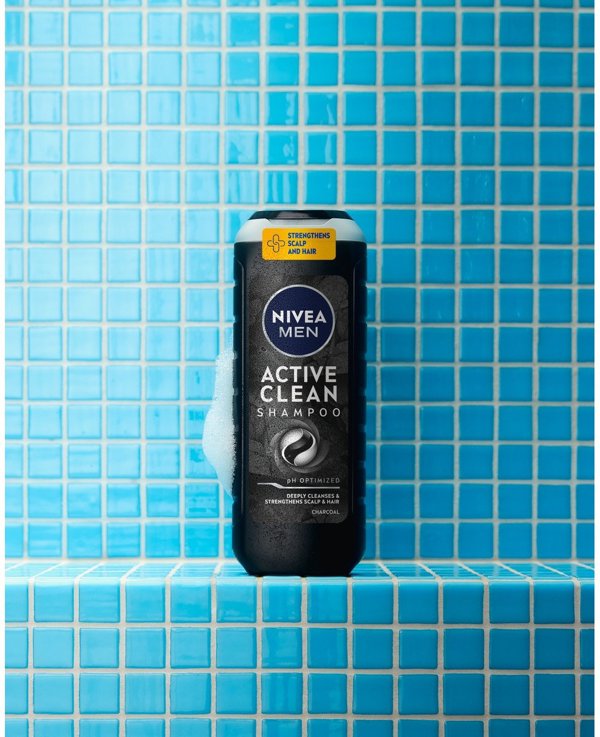NIVEA Men Active Clean αναζωογονητικό σαμπουάν με ενεργό άνθρακα 500ml