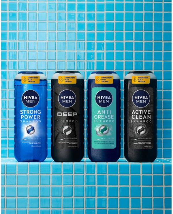 NIVEA Men Active Clean αναζωογονητικό σαμπουάν με ενεργό άνθρακα 500ml