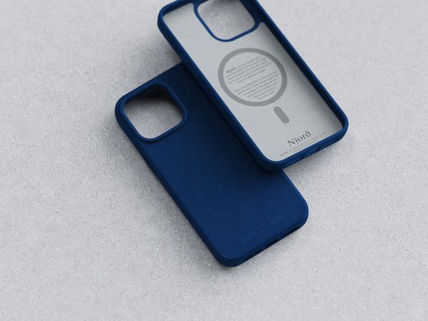 Θήκη Njord by Elements για iPhone 15 Pro MagSafe σουέτ Μπλε