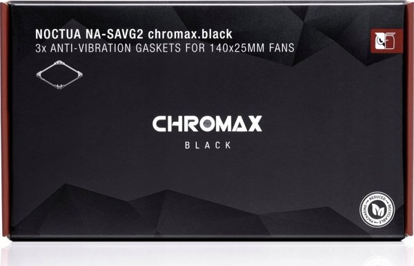 Noctua Noctua NA-SAVG2 chromax.black Αντικραδασμικές φλάντζες 140mm 3 τεμ