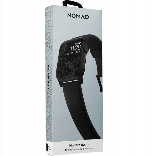 Nomad Modern Band - καφέ δέρμα, μαύρο υλικό - AW 41mm/42mm