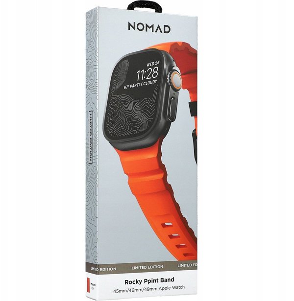 Nomad Rocky Point Band, μαύρο/μάγμα - AW 49/45/44/42mm