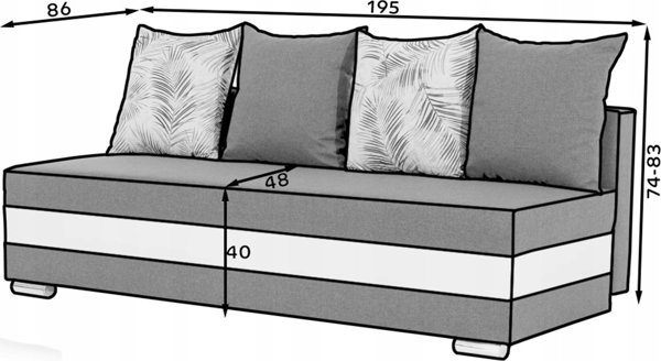 Nore Sofa NORE Calia, pilka/balta
