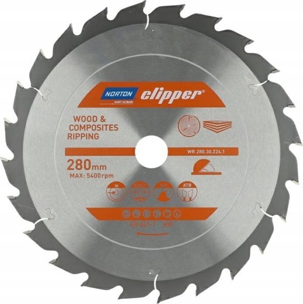 Norton NORTON ΔΙΚΥΛΙΚΟ ΠΡΙΟΝΙ 280mm x 30mm x 24z ΞΥΛΟ ΚΑΙ ΣΥΝΘΕΤΑ ATB (3.2 / 2.2) 13683864 5450248769651
