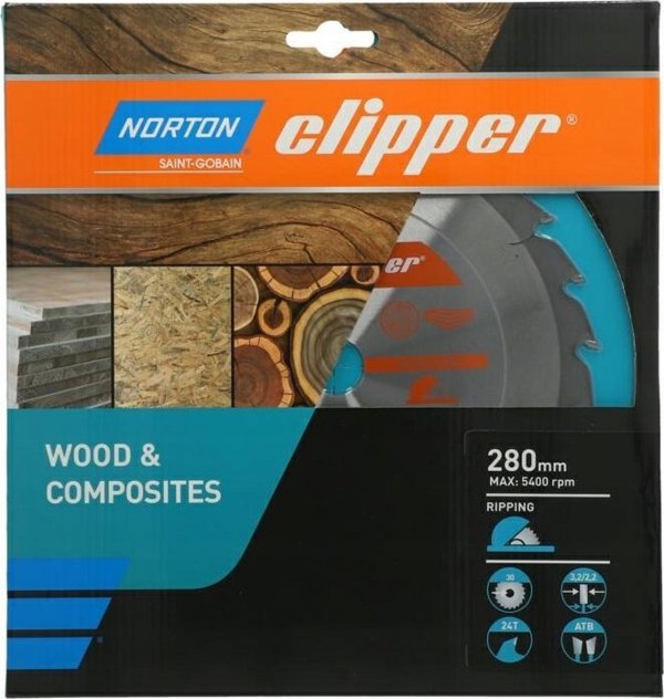 Norton NORTON ΔΙΚΥΛΙΚΟ ΠΡΙΟΝΙ 280mm x 30mm x 24z ΞΥΛΟ ΚΑΙ ΣΥΝΘΕΤΑ ATB (3.2 / 2.2) 13683864 5450248769651