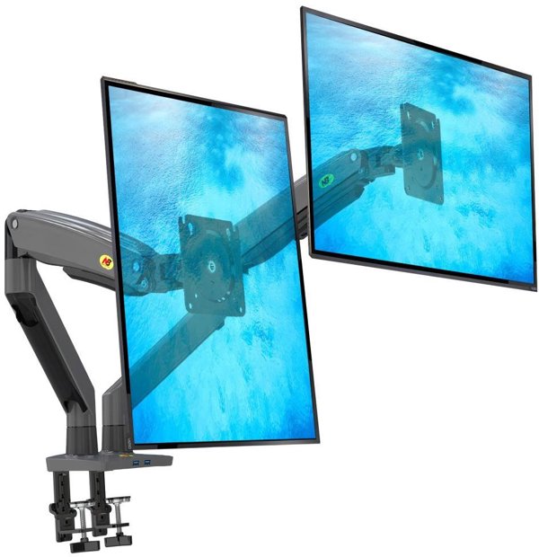 North Bayou G75 Βάση Γραφείου για 2 Οθόνες 22"-32" LCD/LED, Εργονομική, Γκρι