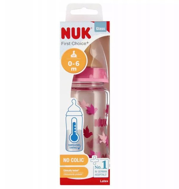 NUK ΓΥΑΛΙΝΟ ΜΠΟΥΚΑΛΙ 240ML SMO 0-6M FC ΡΟΖ 10745122